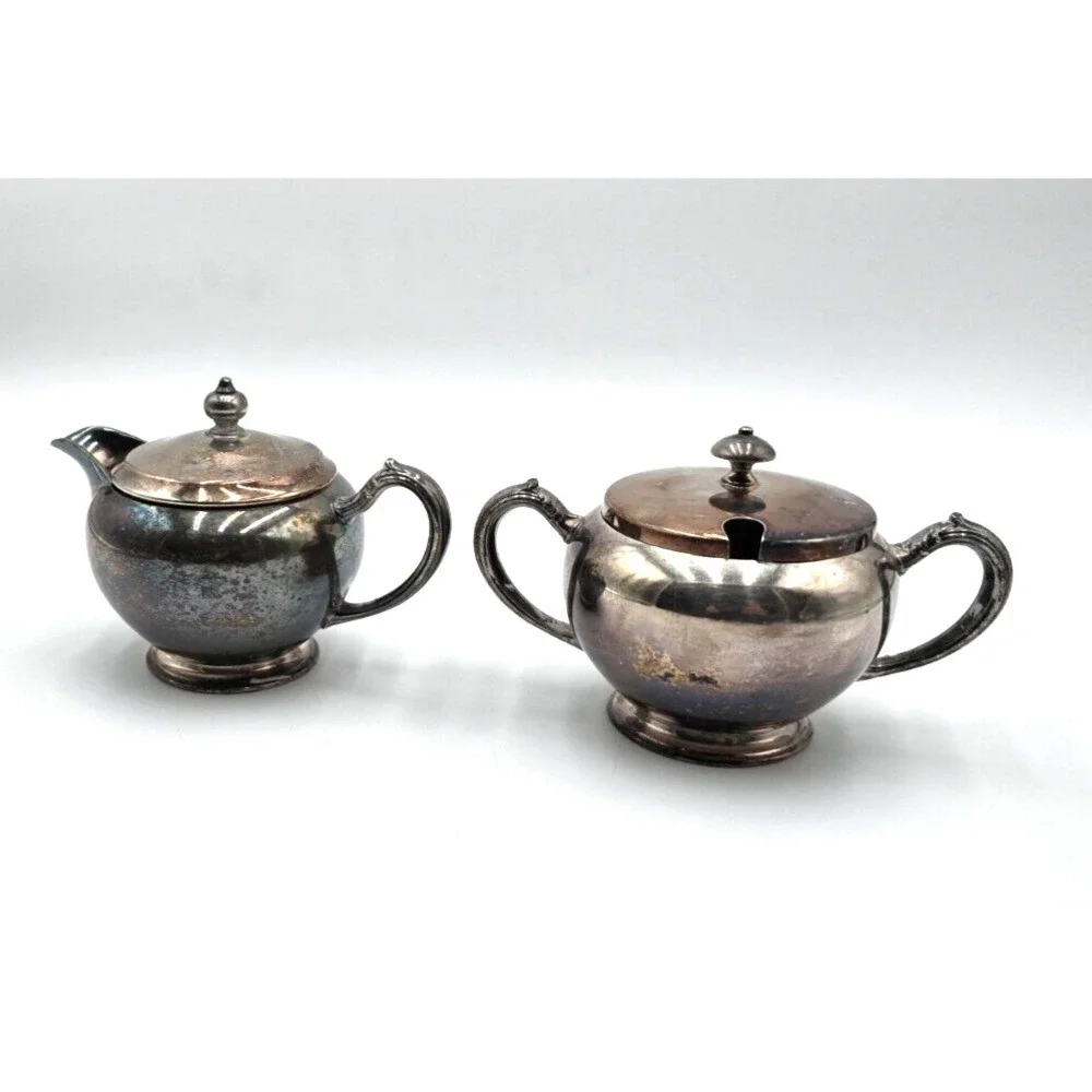 Vintage Oneida Ltd. Woodcliff Sugar Bowl And Creamer